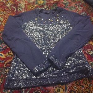 Purple/silver long sleeve shirt